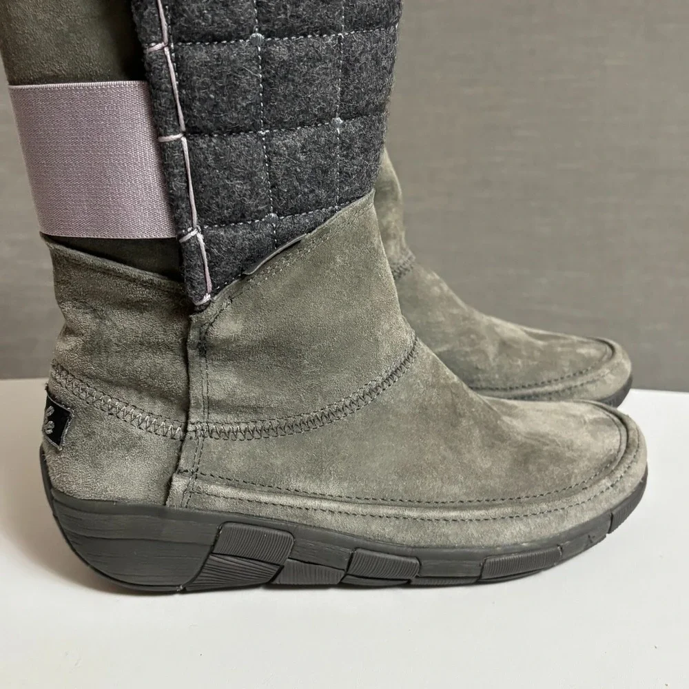 Cushe Boots 6 Gray Suede Tall Quilted Waterproof Winter Snow Comfort Outdoors‎